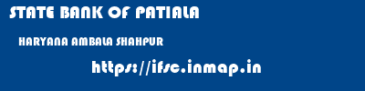 STATE BANK OF PATIALA  HARYANA AMBALA SHAHPUR   ifsc code